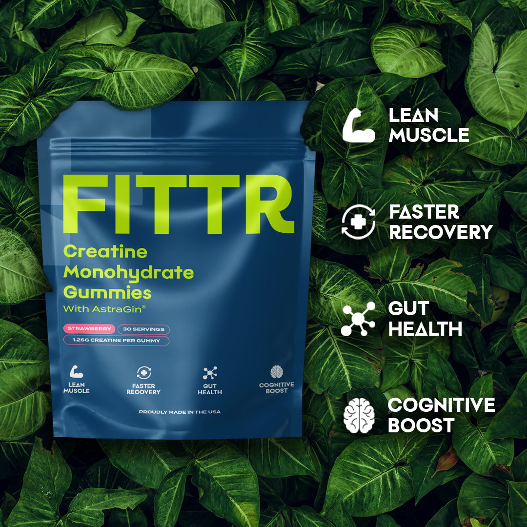 FITTR Creatine Monohydrate Gummies: Lean Muscle, Faster Recovery, Gut Health, Cognitive Boost