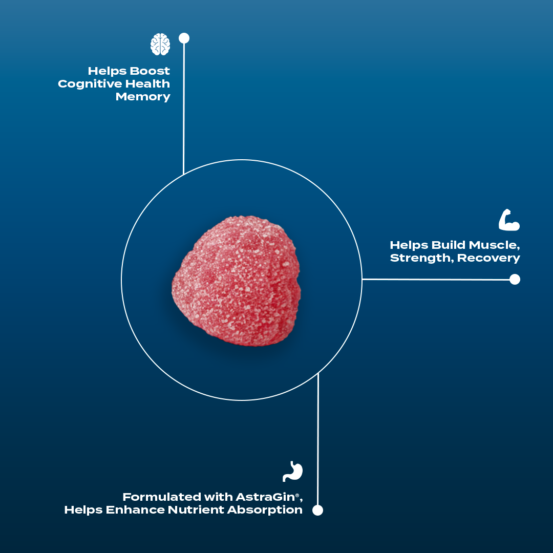 Single FITTR Creatine Monohydrate gummy showing its health benefits